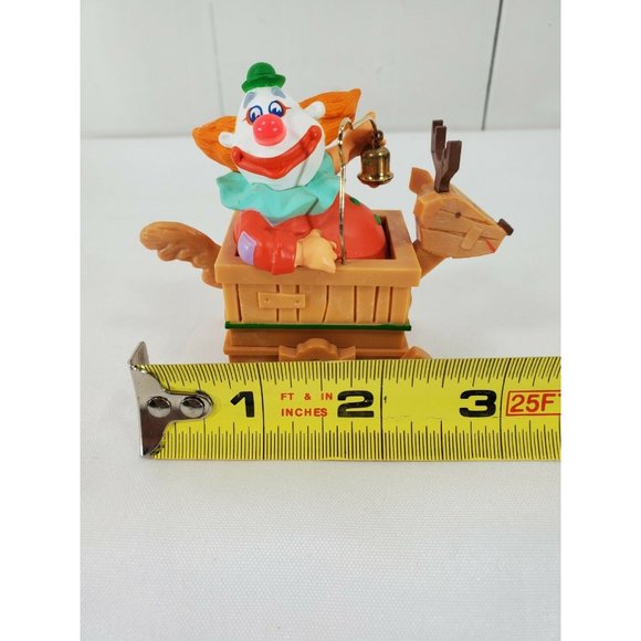 Vintage 1988 Hallmark Christmas Ornament CLOWN reindeer Play Jingle Bells - Picture 9 of 10
